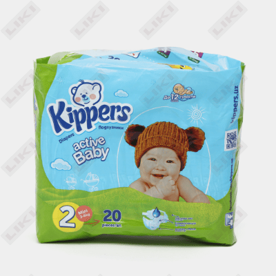 Подгузники Kippers Active Baby размер 2, 3-6 кг, 20 шт.