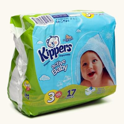 Kippers Active Baby tagliklari (Kippers Active Beybi)  hajmi 3, 4-9 kg, 17 dona.