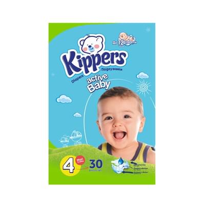 Подгузники Kippers Active Baby размер 4, 9-20 кг, 30 шт.