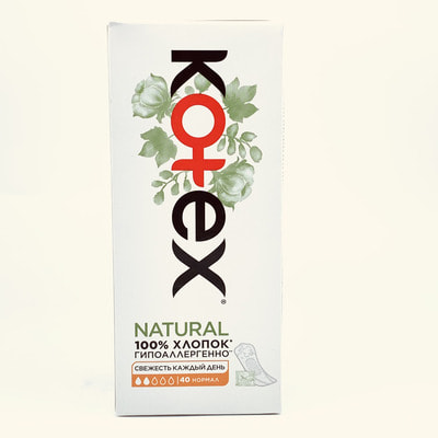 Kunlik prokladkalar Kotex Natural (Koteks Neycheral) Oddiy 40 dona.