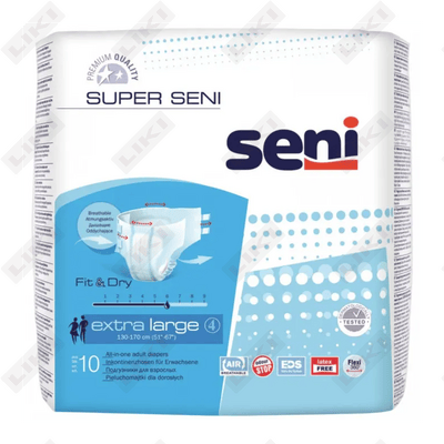 Подгузники для взрослых Seni Super Extra Large размер 4, 10 шт
