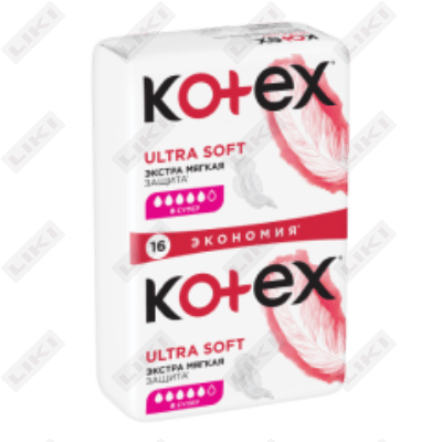 Gigiyenik prokladkalari  Kotex Ultra (Koteks Ultra) Super Economy 16 dona.