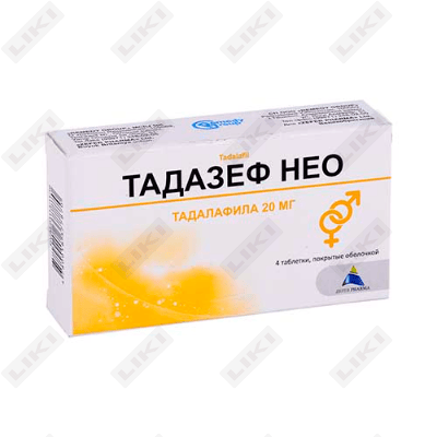 Tadazef Neo 20 mg № 4 tabletkalar (blister)