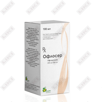 D/infning ofloser eritmasi. 200 mg / 100 ml (flakonlar)