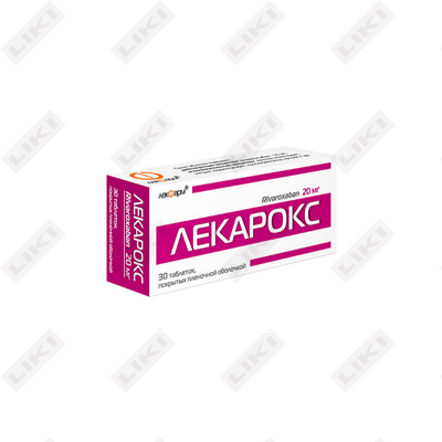Lekarox tabletkalari 20 mg №30 (3 blister х 10 tabletka)