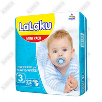 Подгузники Lalaku размер 3, 4-8 кг, 22 шт.
