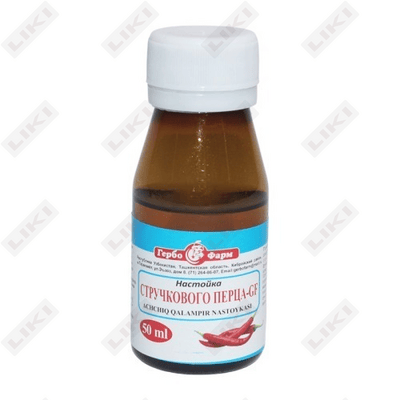 Kapsikum qalampirining damlamasi Gerbofarm har biri 50 ml