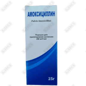 Amoksitsillin Radiks kukuni D / suspenziya. 250 mg / 5 ml 25 g (shisha)