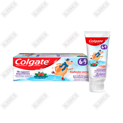 Зубная паста детская Colgate Клубника-мята от 6 до 9 лет с фторилом 60 мл