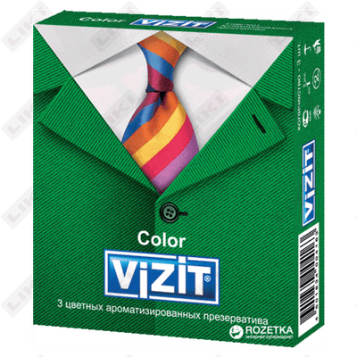 Vizit rangli prezervativlar 3 dona.