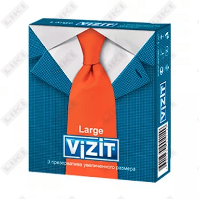 Vizit katta o'lchamli prezervativlar 3 dona.