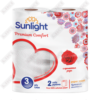 Sunlight qog'oz sochiqlari uch qavatli 2 ta rulon