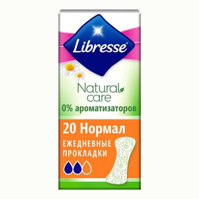 Kundalik prokladkalar  Libresse Natural Care (Libress Neycheral Kea) Oddiy 20 dona.