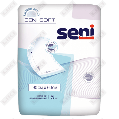 Bezi gigienik changni yutish SENI Soft super hajmi 60 sm х 90 sm 5 dona