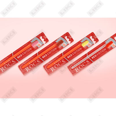 O'rta qattiqlikdagi R. O. C. S. Red Edition Classic tish cho'tkasi