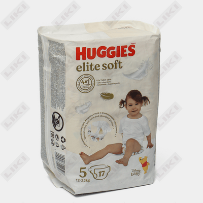 Huggies Elite Soft 5 bolalar tagliklari 11 dan 22 kg gacha 17 dona