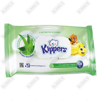 Aloe ekstrakti bilan nam Kippers salfetkalari 120 dona
