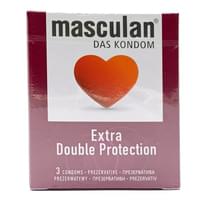 Prezervativlar Masculan Extra Double (Maskulan Extra Dabl) 3 dona.