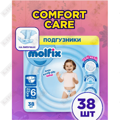 Подгузники Molfix Jumbo Economy Extra Large размер 6, 15-22 кг, 36 шт.