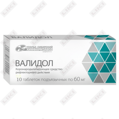 Validol Usolye-Sibir Ximfarm zavodi 60 mg № 10 tabletkalar (blister)