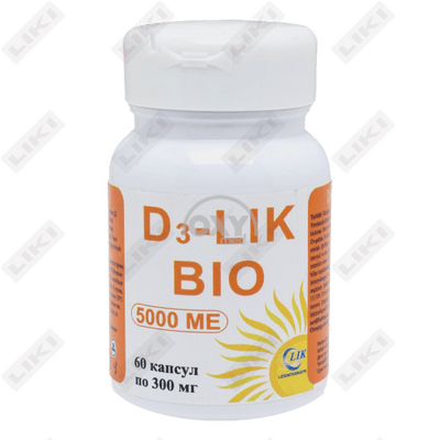 D3-lik Bio kapsulalari 5000 IU 300 mg №60 (shisha)