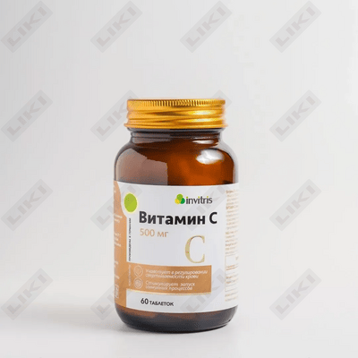 Vitamin C Forte Invitris 500 mg 60-sonli tabletkalar (shisha)
