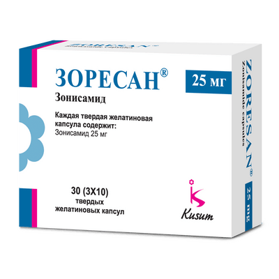Зоресан капсулы по 25 мг №30 (3 блистера х 10 капсул)