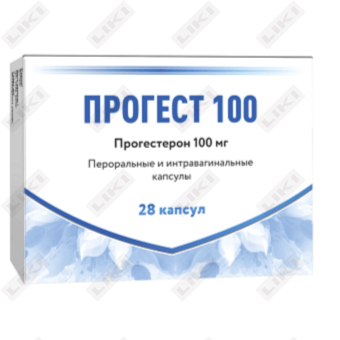Progest kapsulalari 100 mg №28 (4 blister х 7 kapsula)