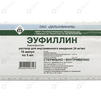 Eufillin Dalximfarm D/in eritmasi. 2,4% 5 ml №10 (ampulalar)