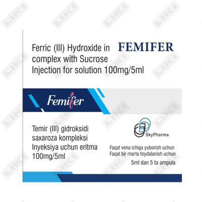 Femifer eritmasi D/in. 100 mg / 5 ml 5 ml № 5 (ampulalar)