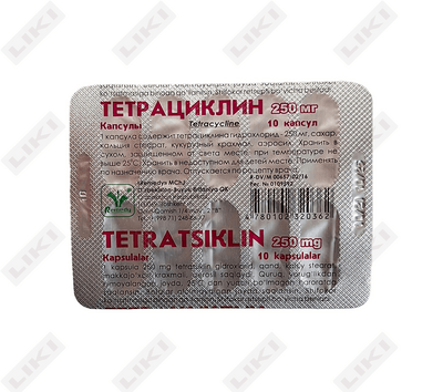 Tetratsiklin Remedi guruhi 250 mg № 10 kapsulalar (blister)