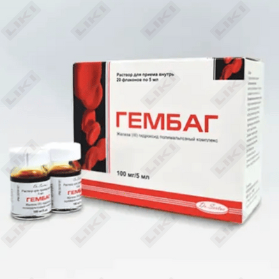 Gembag eritmasi D / vnut. taxminan 100 mg / 5 ml 5 ml №20 (flakonlar)
