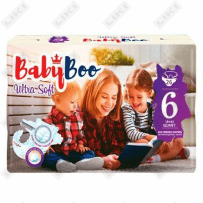 Подгузники BabyBoo Ultra Soft размер 6, от 15 кг, 26 шт