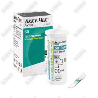 Accu-Chek Active 50 dona glyukometr sinov chiziqlari