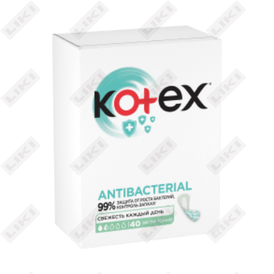 Прокладки ежедневные Kotex Antibacterial экстра тонкие 40 шт