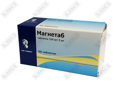 Магнетаб таблетки 334 мг / 5 мг №50 (5 блистеров х 10 таблеток)