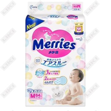 Подгузники для детей Merries размер M, 6-11 кг, 64 шт
