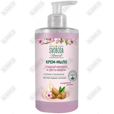 Krem-sovun suyuq Svoboda tabiiy shirin bodom va gilos gullari 430 ml