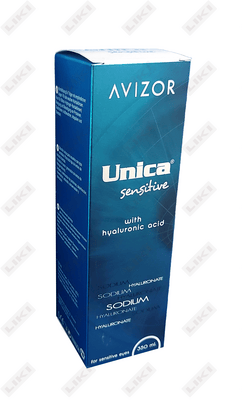 Avizor Unica Sensitiv 350 ml gialuron kislotasi kontakt linzalari eritmasi