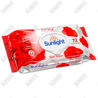 Салфетки влажные Sunlight Роза 72 шт.