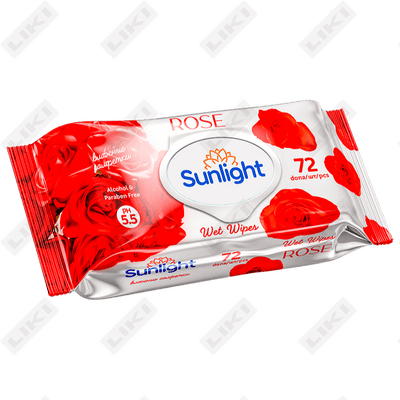 Салфетки влажные Sunlight Роза 72 шт.