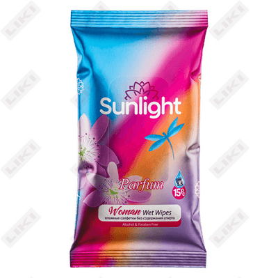 Ayollar uchun Chanel xushbo'yli Sunlight (Sanlayt) nam salfetkalari 15 dona.