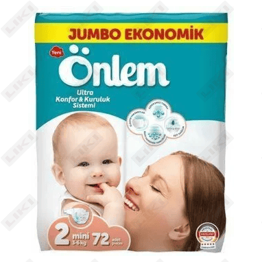 Подгузники Onlem размер 2, 3-6 кг, 72 шт