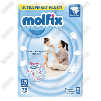 Подгузники Molfix размер 5, 11-18 кг, 78 шт