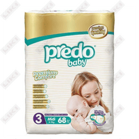 Predo Baby tagliklari hajmi 3, 4-9 kg, 68 dona