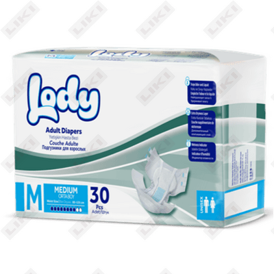 Подгузники для взрослых Lody размер M, 85-125 см, 30 шт