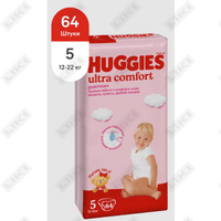 Sotib olish Qizlar uchun huggies Ultra Comfort tagliklari hajmi 5, 12-22 kg, 64 dona Qizlar uchun huggies Ultra Comfort tagliklari hajmi 5, 12-22 kg, 64 dona