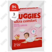 Sotib olish Qizlar uchun huggies Ultra Comfort tagliklari hajmi 3, 5-9 kg, 94 dona Qizlar uchun huggies Ultra Comfort tagliklari hajmi 3, 5-9 kg, 94 dona