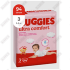 Подгузники Huggies Ultra Comfort для девочек размер 3, 5-9 кг, 94 шт