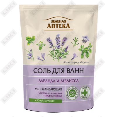 Соль для ванн Зеленая Аптека Лаванда и мелисса 500 мл